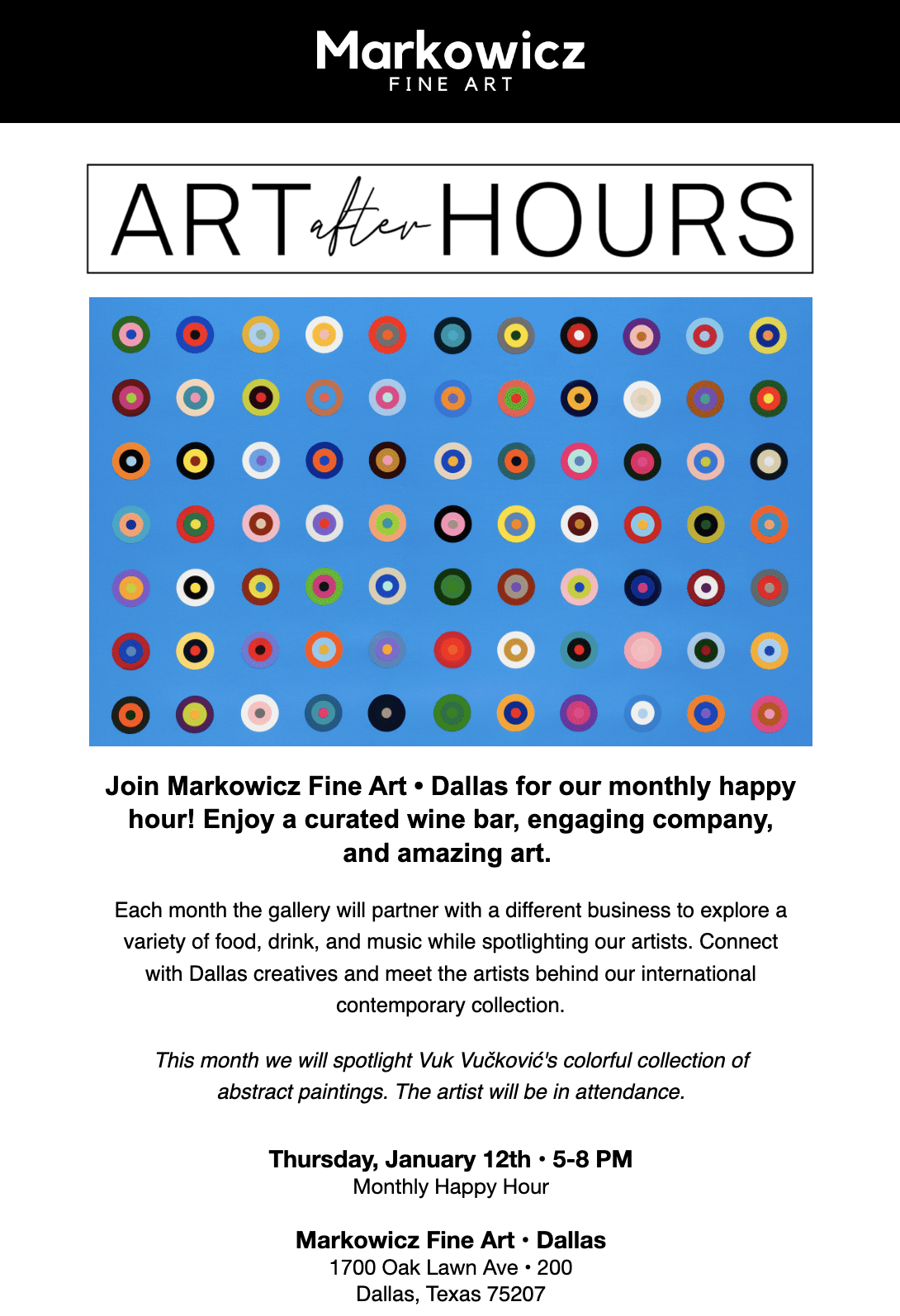 Art After Hours January Invitation