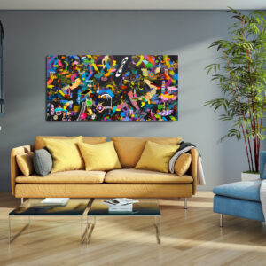 Cosmic Night, 40x80in (101.6x203.2cm), acrylic on canvas, 2022 (2)xcm, akrilne boje na platnu