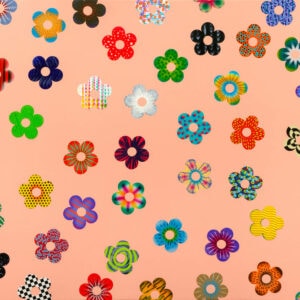 Flower Power - pink, 100x200 cm, akrilne boje na platnu, Vuk Vuckovic