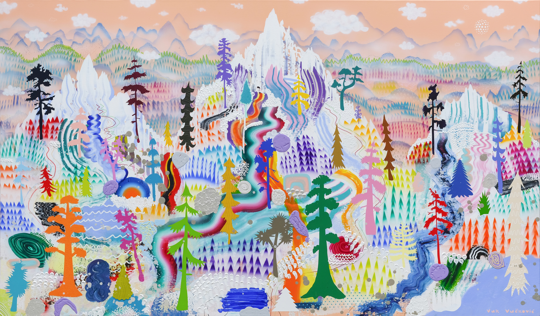 Mountains, 114x195 cm, akrilne boje na platnu