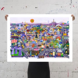 Neramljeni Print Niš, 70x100 cm na platnu, Uzbudljivi Gradovi, Vuk Vučković
